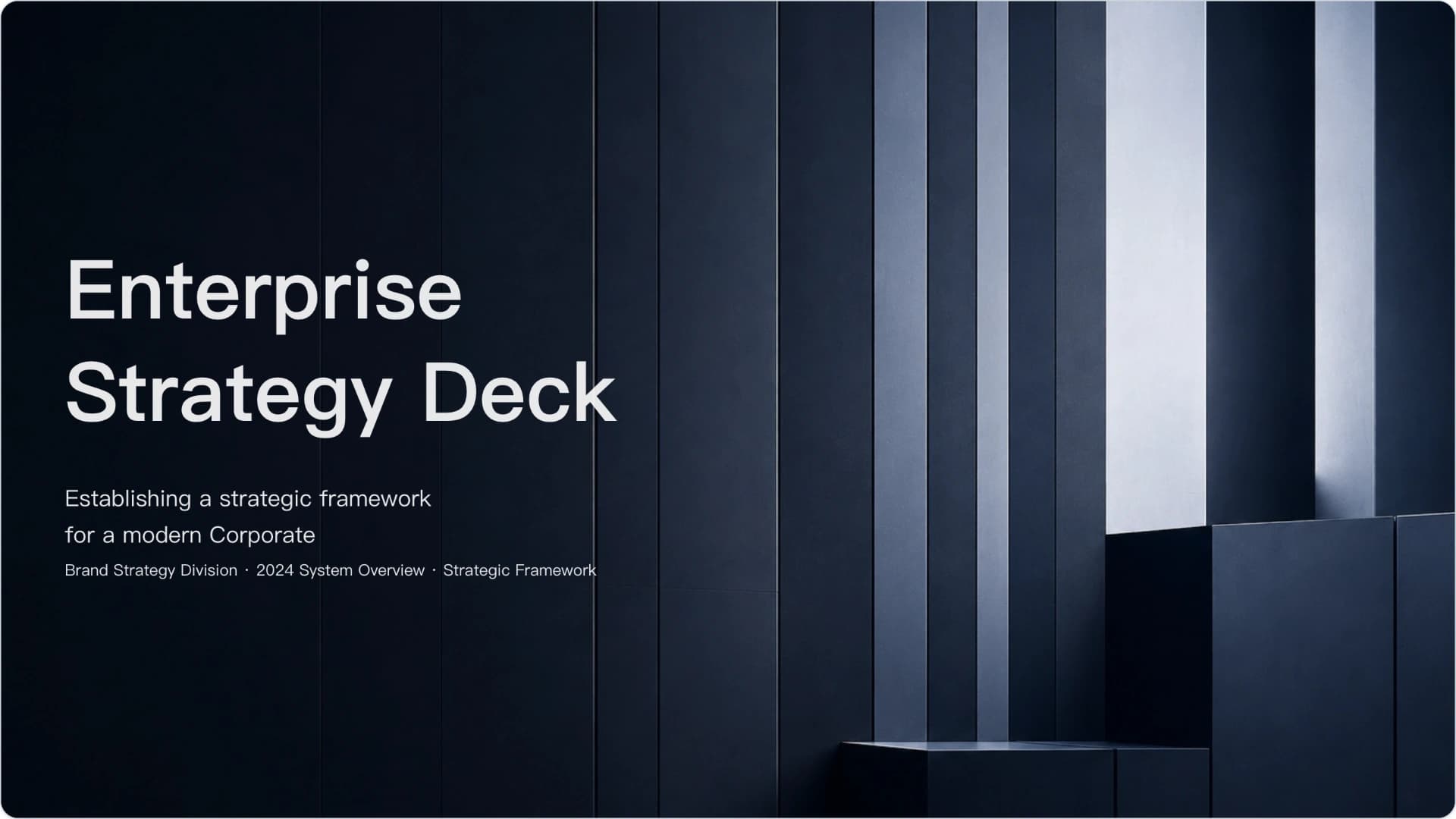 Slide 1: Die Architektur der Identität preview of Unternehmensmarkenstrategie & Identitäts-Deck presentation template