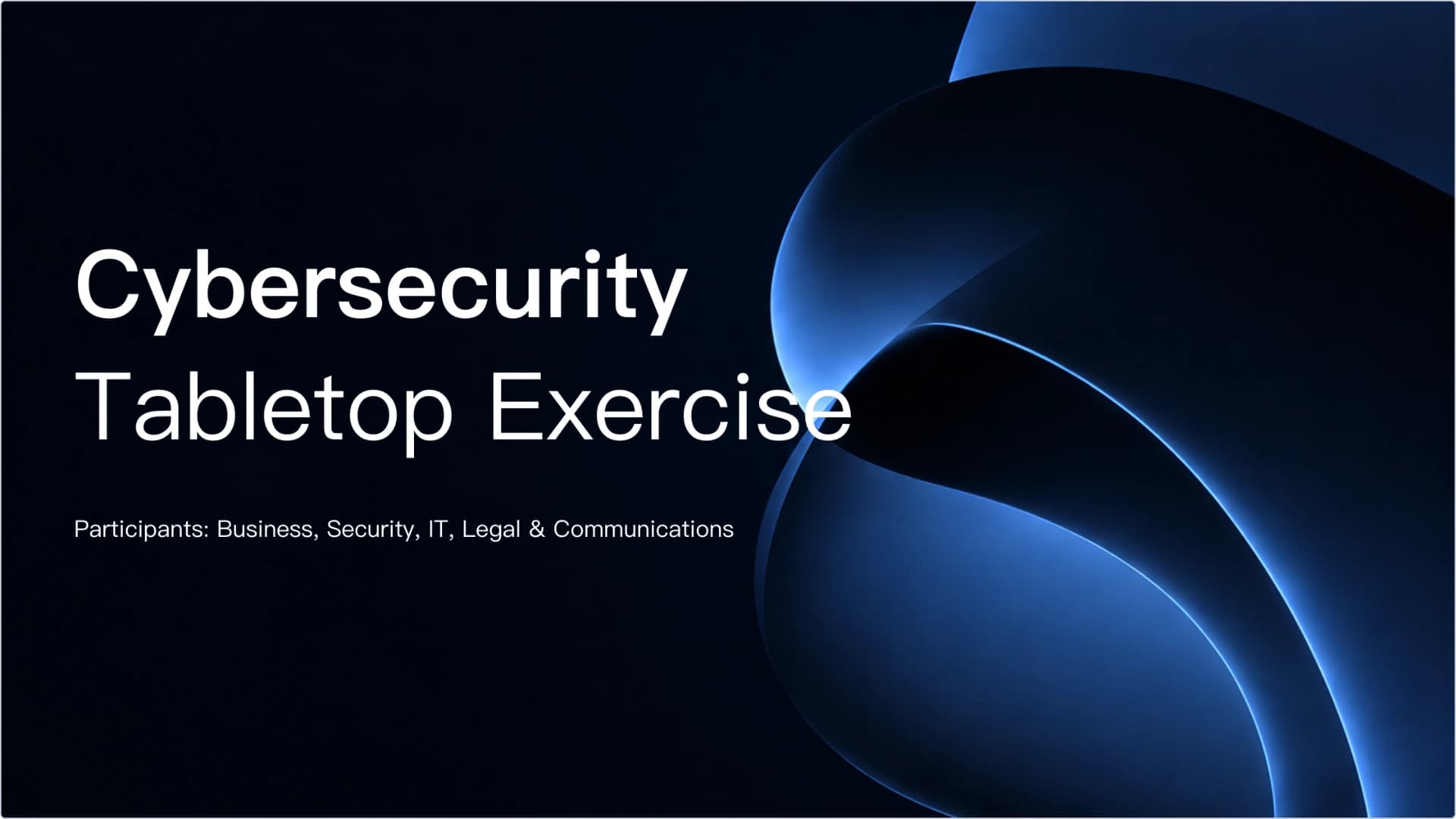Slide 1: Cybersecurity preview of Cybersecurity Tabletop Exercise Decision Readiness Template presentation template