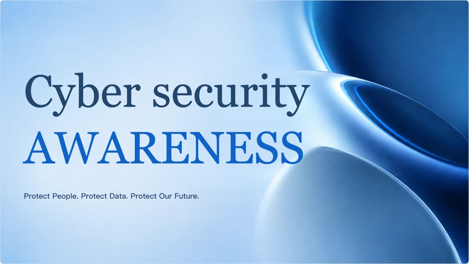 Slide 1: Cyber security AWARENESS preview of Light Blue Cyber Security Risk & Attack Surface Presentation Template presentation template