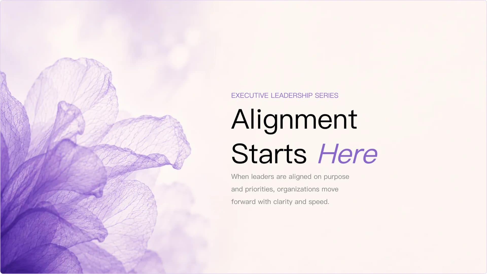 Slide 1: Empowering Future Growth preview of Elegant Purple Floral Executive Leadership and Business Transformation PowerPoint Template presentation template