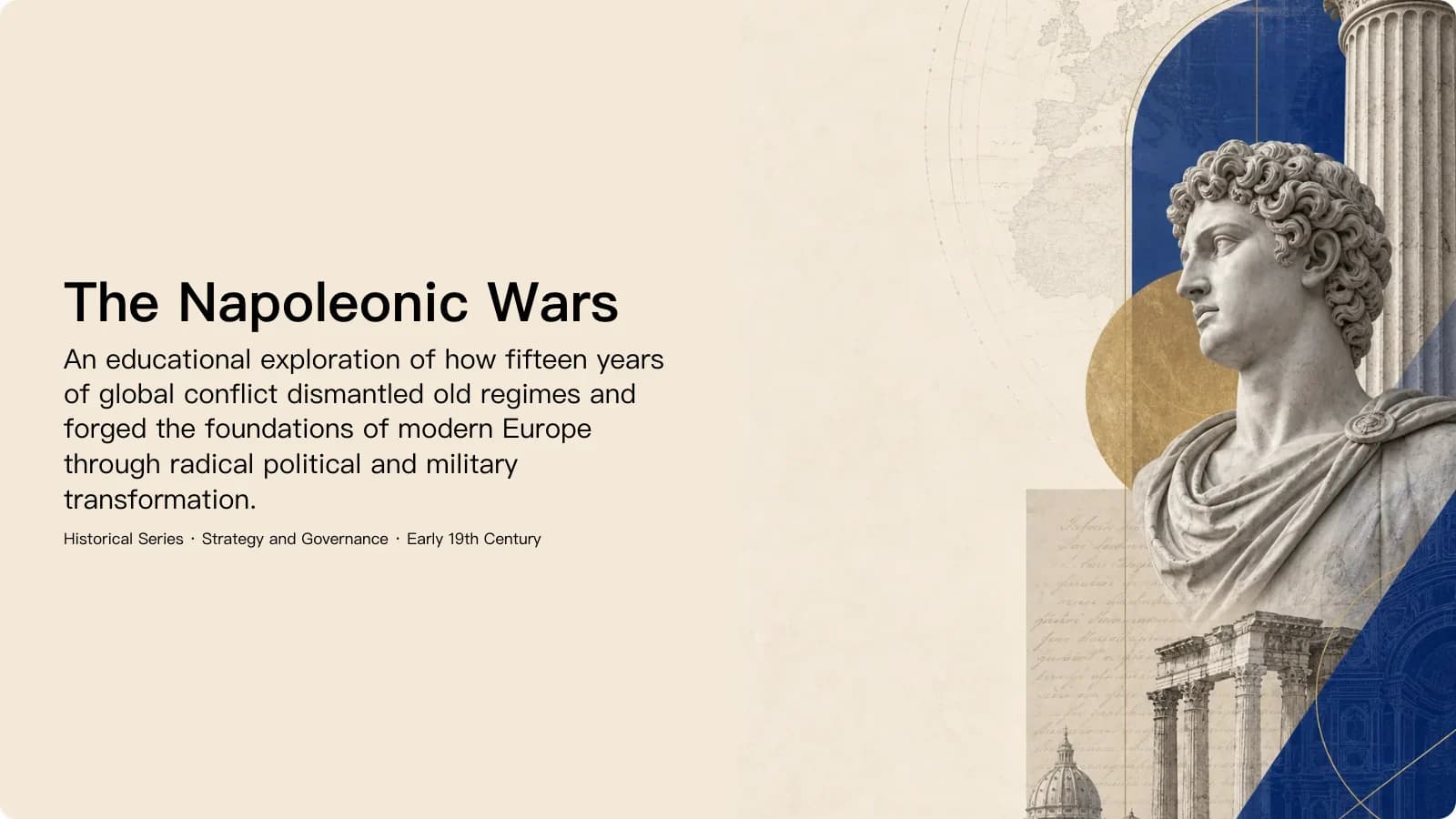 Slide 1: The Napoleonic Wars preview of History Subject for High School presentation template presentation template