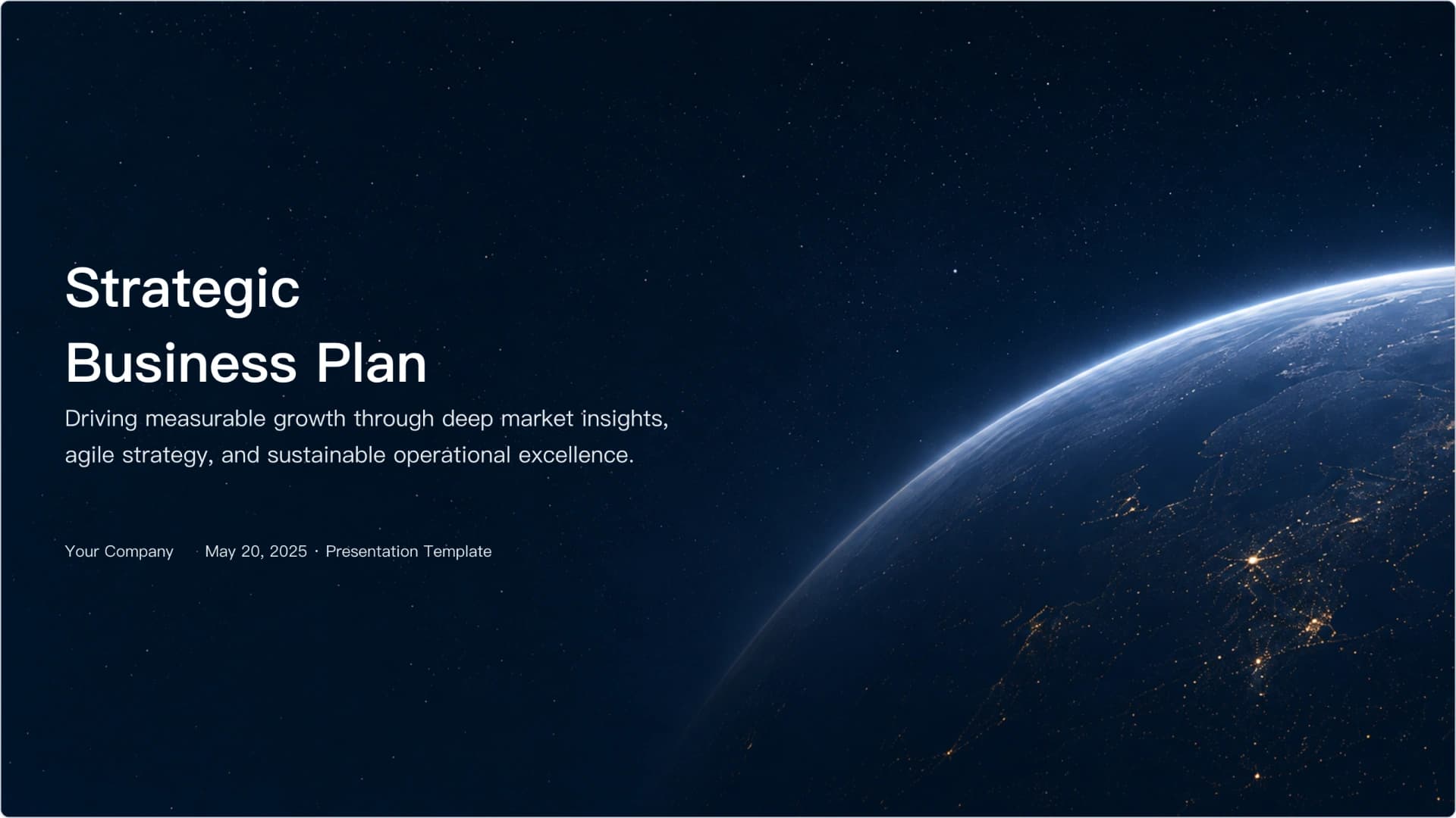 Slide 1: Strategic Business Plan preview of Space & AI Tech Strategic Business Plan Presentation Template presentation template