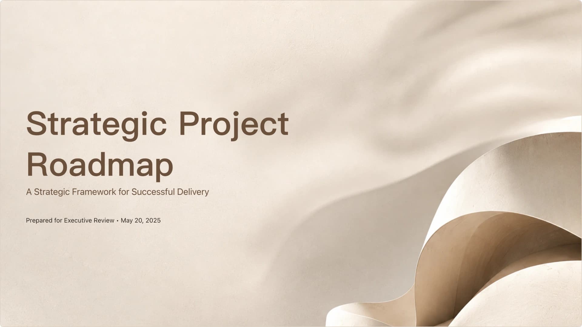 Slide 1: Strategic Project Roadmap preview of Minimal Beige Strategic Project Roadmap and Execution Plan PowerPoint Template presentation template