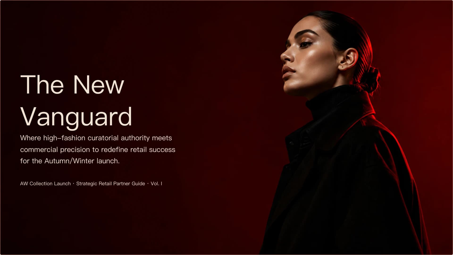 Slide 1: Die Neue Avantgarde preview of Luxusmode-Lookbook, Einzelhandelsstrategie und AW-Kollektions-Launch PowerPoint-Vorlage presentation template