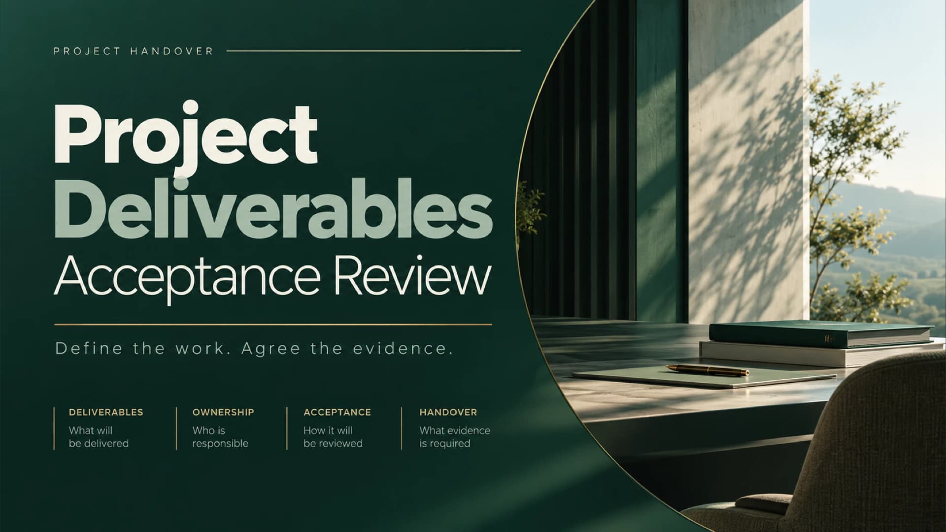 Project Deliverables Acceptance Review Template in Deep Green