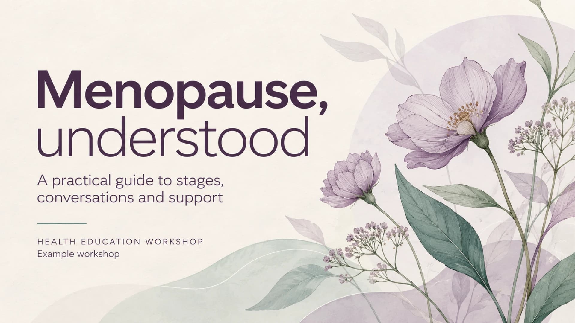 Menopause Health Education Workshop with Watercolor Botanicals