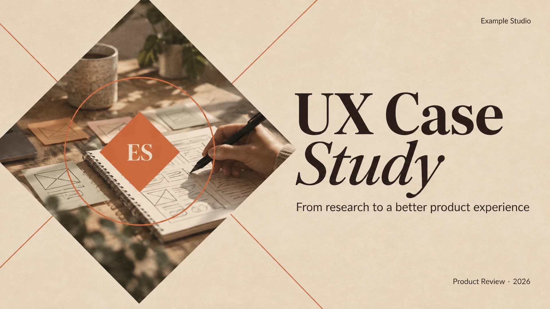 UX-Case-Study-Präsentation mit Morphen-Drehrad