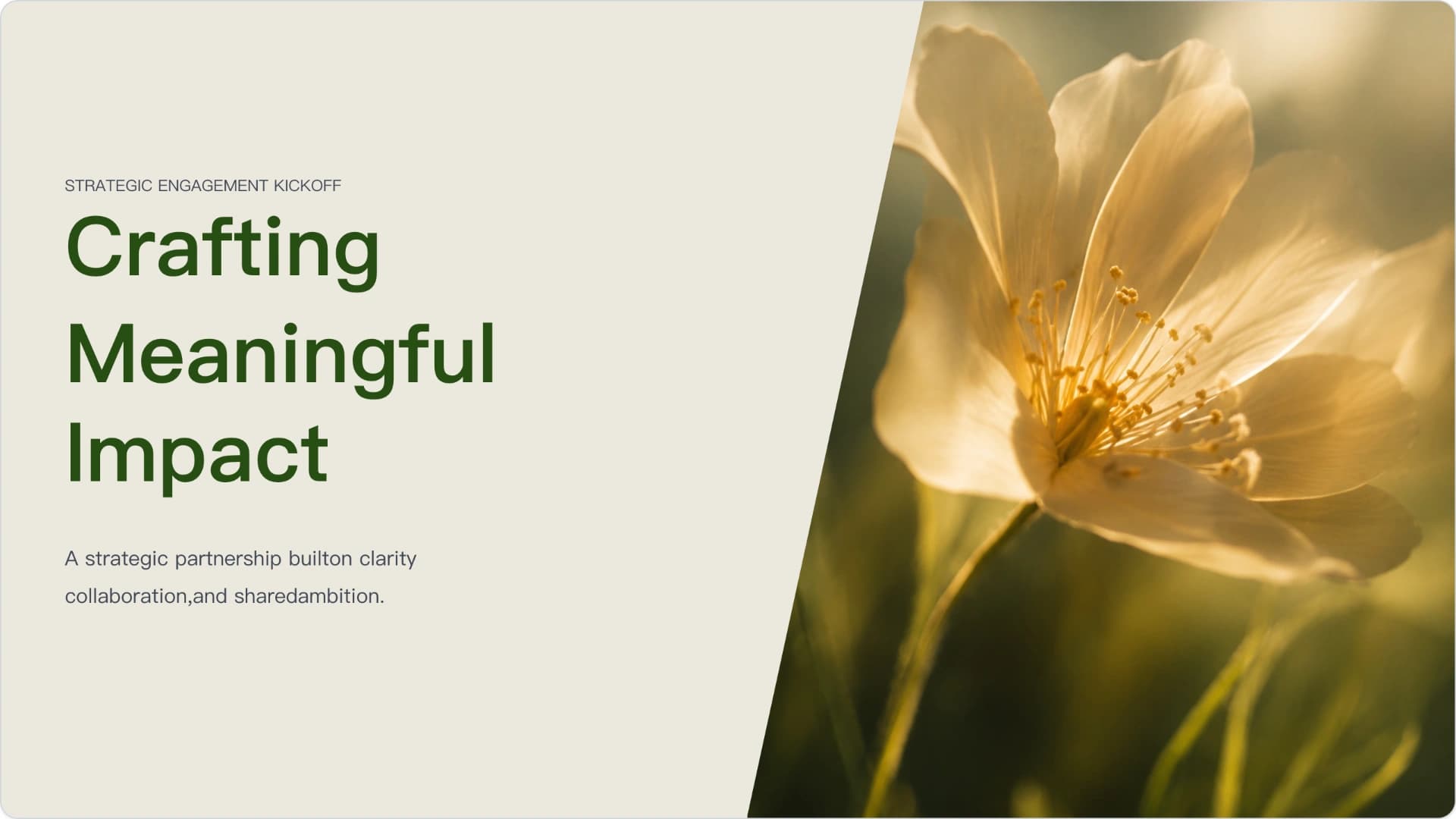 Botanical Project Kickoff Presentation Template presentation template