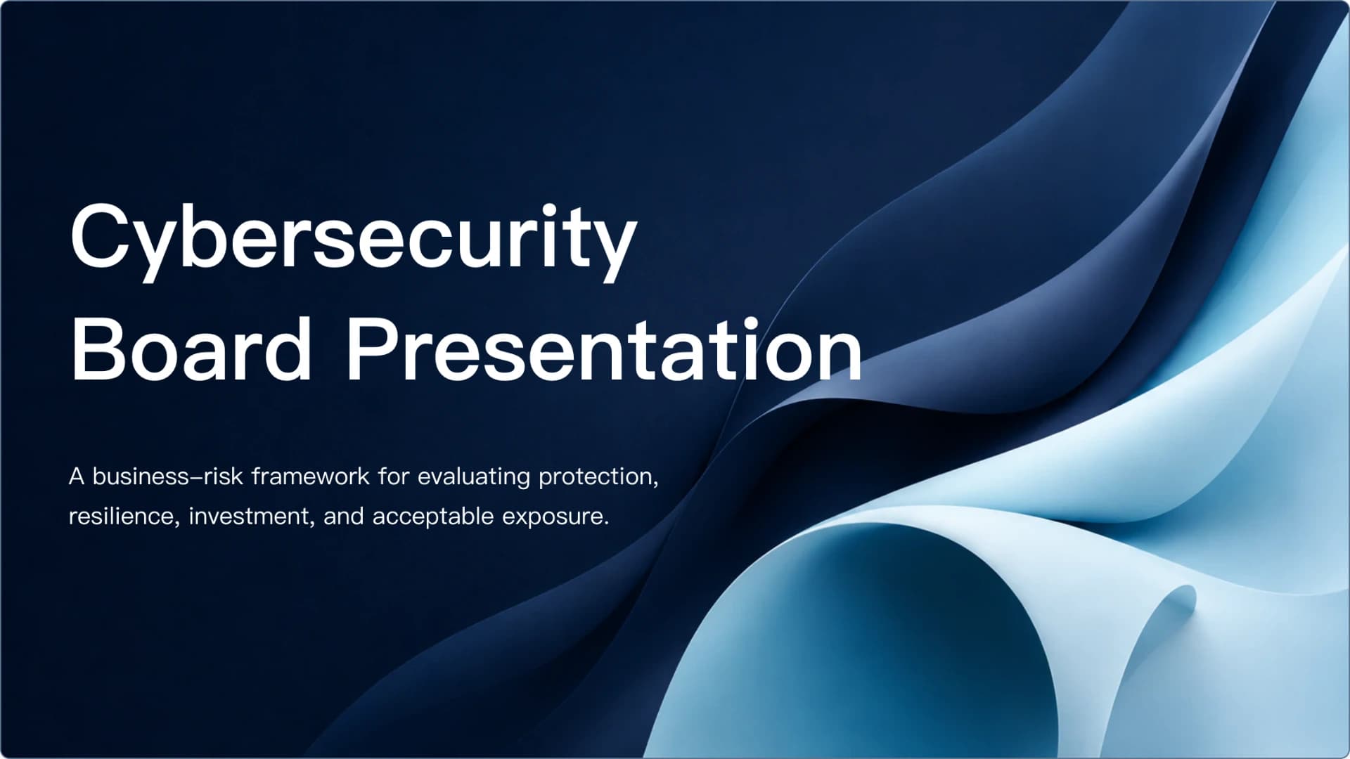 Cybersecurity Board Risk Prioritization & Control Metrics presentation template
