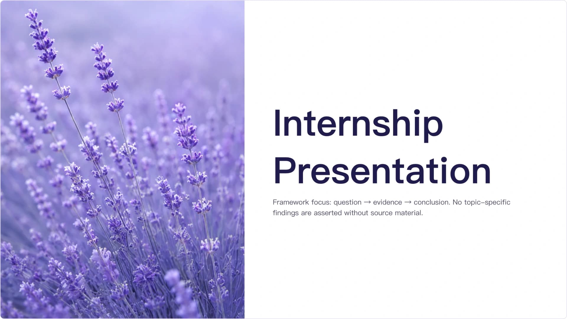Lavender Internship Research & Evidence Presentation presentation template