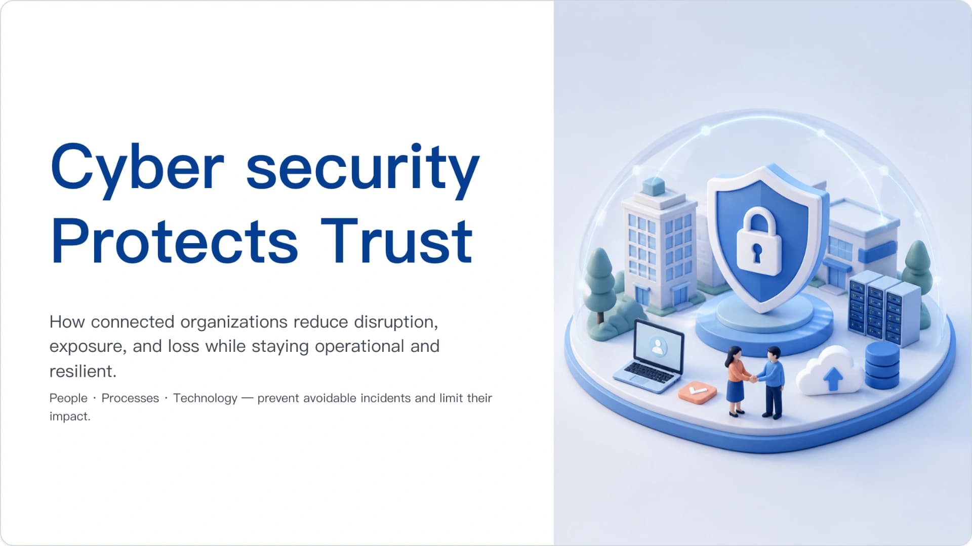 Illustrated Cyber Security Risk & Resilience Presentation Template presentation template