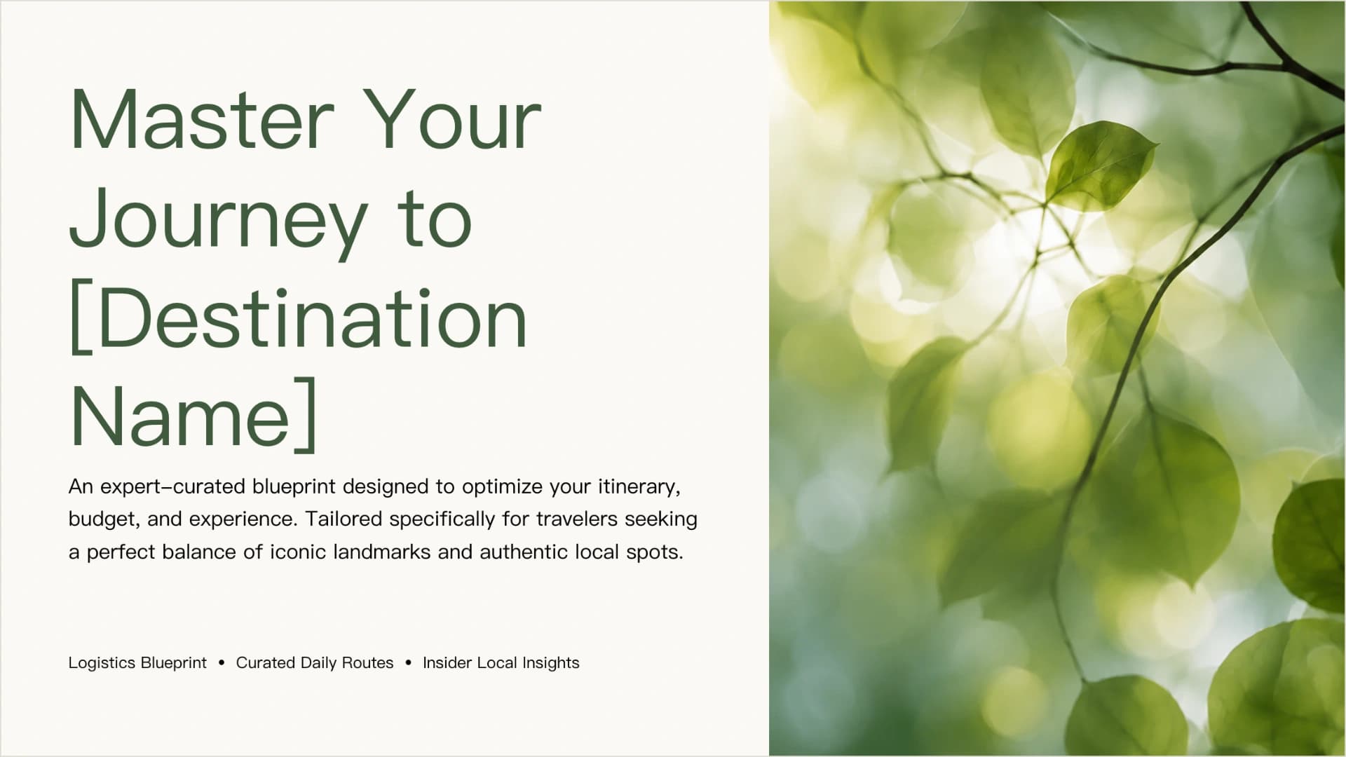 AI Travel Itinerary & Destination Guide Presentation Template presentation template