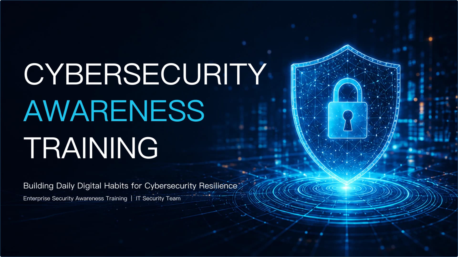 AI Cybersecurity Awareness & Employee Security Training Presentation Template presentation template